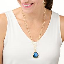 Rarities 24" Gemstone Gold-Plated Link Necklace