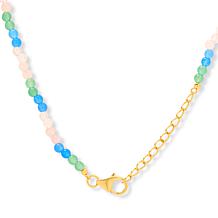 Rarities 28" Multicolor Gemstone Gold-Plated Beaded Charm Necklace
