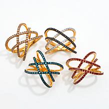 Rarities 3/4ctw Diamond Double Helix Gold-Plated Crisscross Ring