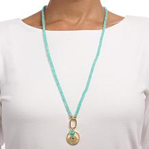 Rarities Amazonite Bead Necklace with Evil Eye Charm