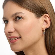 Rarities Black-Accented Rock Crystal Hugger Hoop Earrings