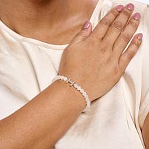 Rarities Diamond Initial Rainbow Moonstone Stretch Bracelet