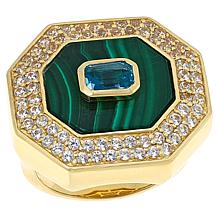 Rarities Freeform and Octagonal-Cut Gemstone Gold-Plated Ring