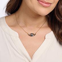 Rarities Gemstone and Diamond Evil Eye Hexagon Chain Necklace