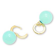 Rarities Gemstone and Diamond Gold-Plated Huggie Drop Earrings