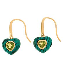 Rarities Gemstone Heart Gold-Plated Earrings