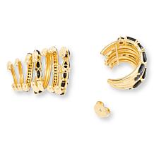 Rarities Gold-Plated Black Spinel Cuff Earrings