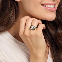 Rarities Gold-Plated Black Tip Quartz Crystal East/West Ring