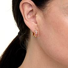 Rarities Gold-Plated Diamond-Accented Gemstone Huggie Hoop Earrings