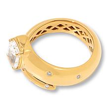 Rarities Gold-Plated Gem and Diamond-Accented Bypass Ring
