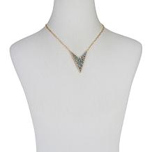 Rarities Gold-Plated Gem and White Zircon V-Shaped Necklace