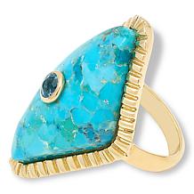 Rarities Gold-Plated Gemstone Kite-Shaped Ring