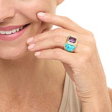 Rarities Gold-Plated Gemstone Ring with White Zircon Accents