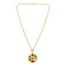 Rarities Gold-Plated Multigemstone Symbols Pendant with 18" Chain