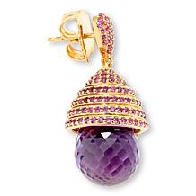 Rarities Gold-Plated Pink Amethyst and Garnet Drop Earrings