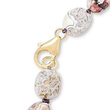 Rarities Gold-Plated Rhodonite and Zircon Heart Necklace