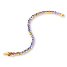 Rarities Gold-Plated Sterling Silver Oval Gemstone Line Bracelet