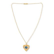 Rarities Gold-Plated Turquoise and Diamond Evil Eye Heart Pendant