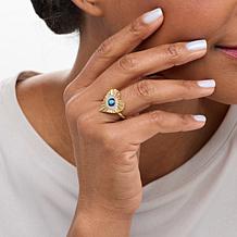 Rarities Gold-Plated Turquoise and Diamond Evil Eye Heart Ring