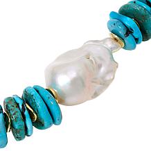 Rarities Gold-Plated Turquoise and Freshwater Pearl 18" Necklace