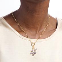 Rarities Iolite and Zircon Butterfly Charm Necklace