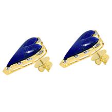Rarities Lapis and Diamond Gold-Plated Heart Earrings