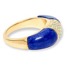 RARITIES Sterling Silver Gold-Plated Multi-Gemstone Band Ring