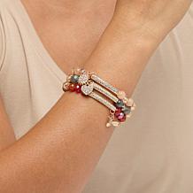 Red Carpet Gifts Gem & Lava Diffuser Bead 3-Piece Stretch Bracelet Set