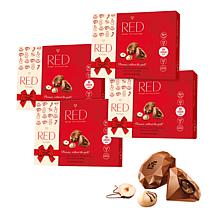 RED Chocolate 4-pack Diamond Truffles with Hazelnut Filling Ships 11/3