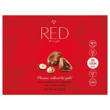 RED Chocolate 4-pk Diamond Truffles with Hazelnut Filling AS