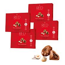 RED Chocolate European Crafted 4pk Hazelnut Truffle Boxes - Ships 12/1
