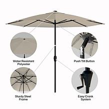 Reflection 9' OneClick Gen2 Tan Patio Market Umbrella