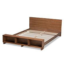 Regina Full Size Platform Storage Bed with Built-In Shelves