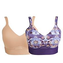 Rhonda Shear 2-pack Molded Cup Bra with Mesh Back Detail