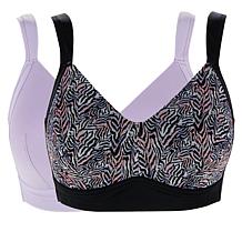 Rhonda Shear 2-pack Molded Cup Bra with Mesh Overlay