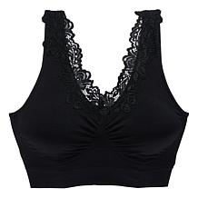 Rhonda Shear 2-pack Seamless Bra with Lace Inset