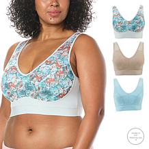 Rhonda Shear 3-pack Mesh Front Leisure Bra