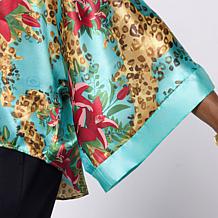 Rhonda Shear Tie-Front Kimono Topper