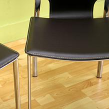 Richard Dark Brown Bonded Leather Dining Chairs - 2