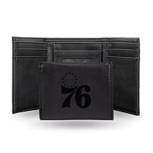 Rico 76Ers Laser-Engraved Black Trifold Wallet