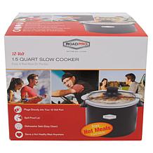 RoadPro 12-Volt 1.5-Quart Slow Cooker in Black