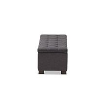 Roanoke Fabric Upholstered Grid-Tufting Storage Ottoman Bench