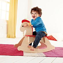Rock and Ride Wooden Adjustable Rocking Horse in Beige