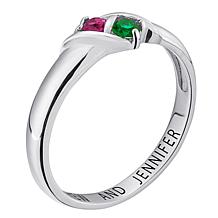 Round Birthstone Double Crystal Ring