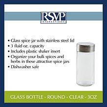 RSVP Round Clear Glass Bottle 3 oz.