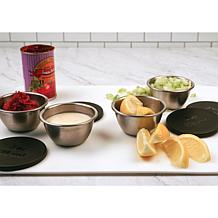 RSVP Set of 4 Condiment Cups with Lids