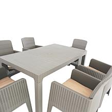 RTA Products Lucca 7-Piece Dining Set with Cushions