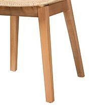 Sabelle Japandi Dining Chair with Rattan Seat and Metal Base