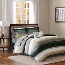 Saben King 9-piece Complete Bed and Sheet Set - Taupe