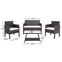 Safavieh Aboka 4-Piece Living Set - Black, Grey